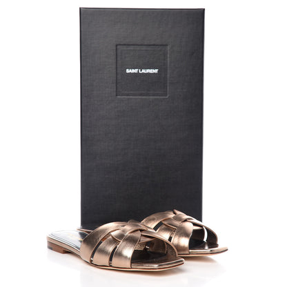 Saint Laurent Metallic Lambskin Nu Pied 05 Slide Sandals 36.5 Metal Blush 8 of 8