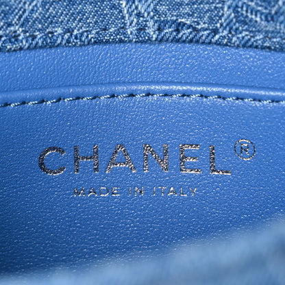 Chanel Denim Quilted Camellia Sweetheart Mini Flap Blue 6 of 10