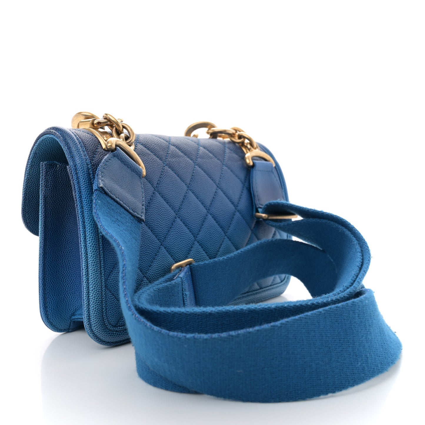 Caviar Quilted Small Sunset On The Sea Flap Blue