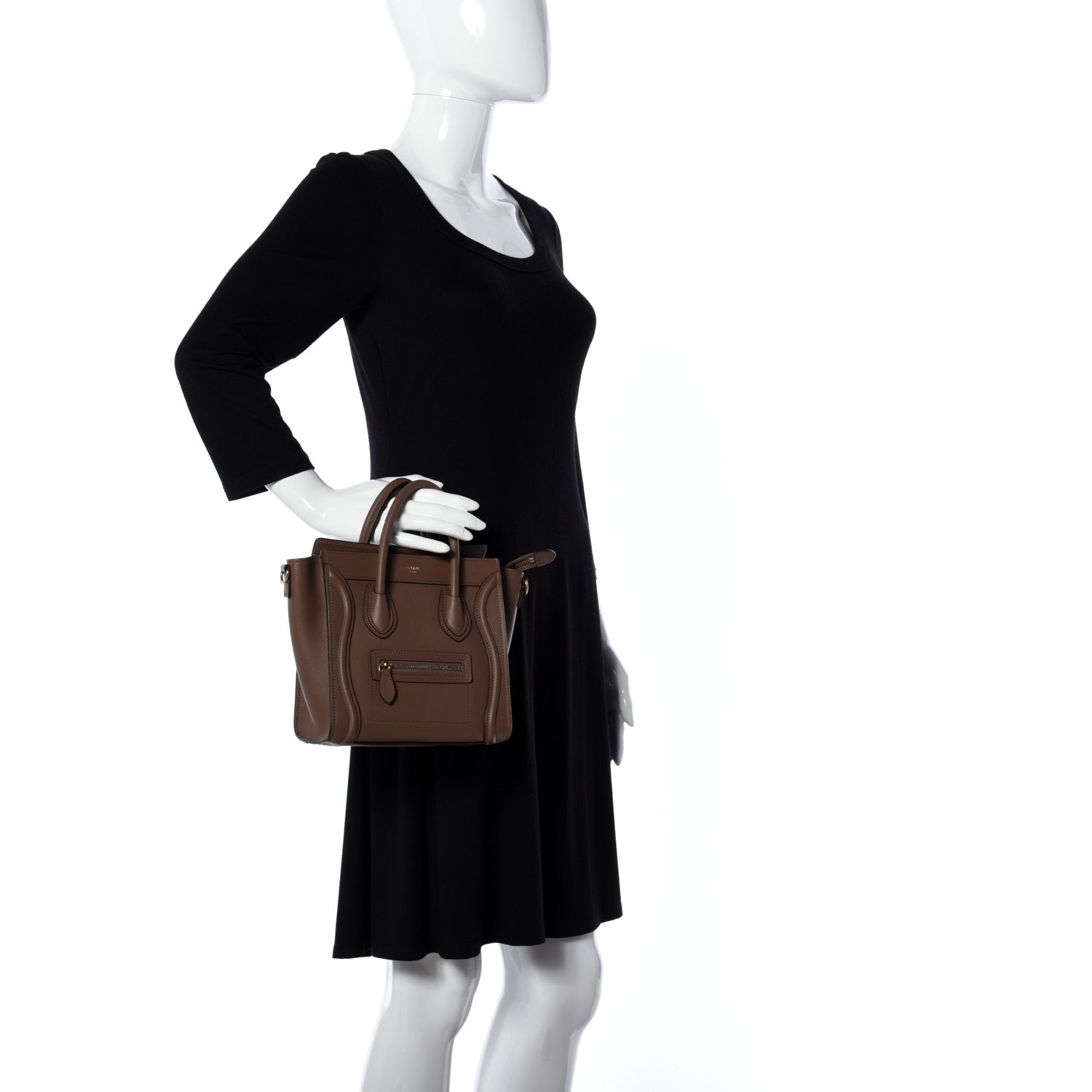 Celine Smooth Calfskin Nano Luggage Glazed Nut 3 of 11