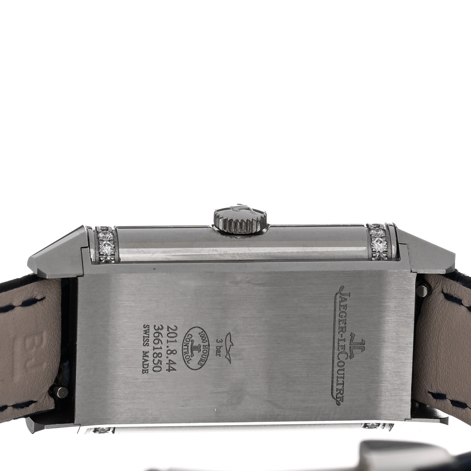Jaeger-LeCoultre Stainless Steel Alligator Diamond 20mm Reverso One Duetto Manual Winding Watch 201.8.44 4 of 5