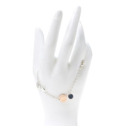 Hermes Sterling Silver 18K Rose Gold Confettis Bracelet LG 2 of 6