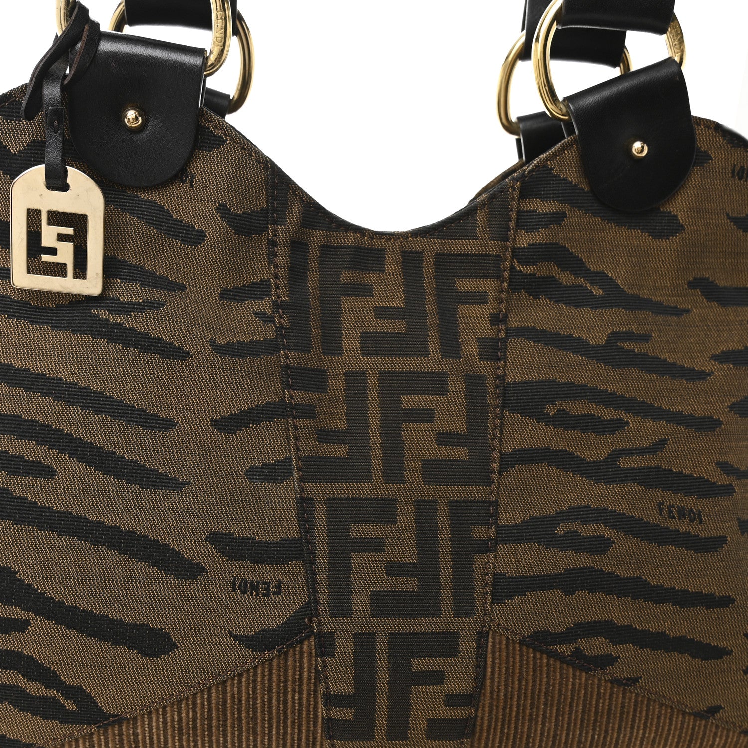 Fendi Zucca Large Devil Trapezio Tote Tobacco 8 of 10