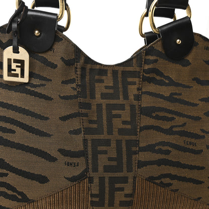 Fendi Zucca Large Devil Trapezio Tote Tobacco 8 of 10