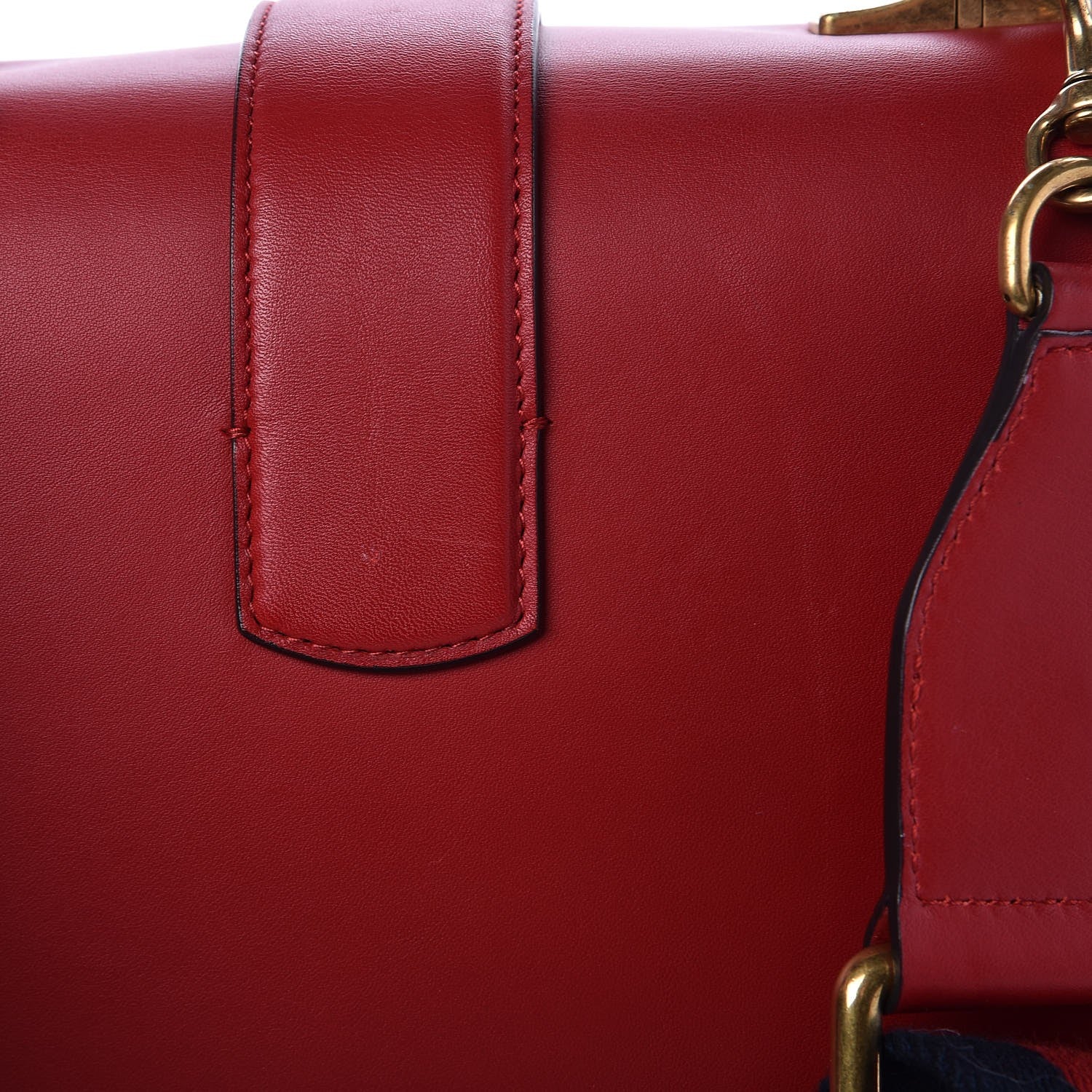 Gucci Moon Calfskin Web Large Dionysus Bamboo Top Handle Bag Hibiscus Red 9 of 9