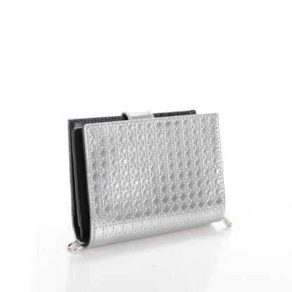 Christian Dior Metallic Patent Micro-Cannage Lady Dior Eden Wallet Silver 3 of 9