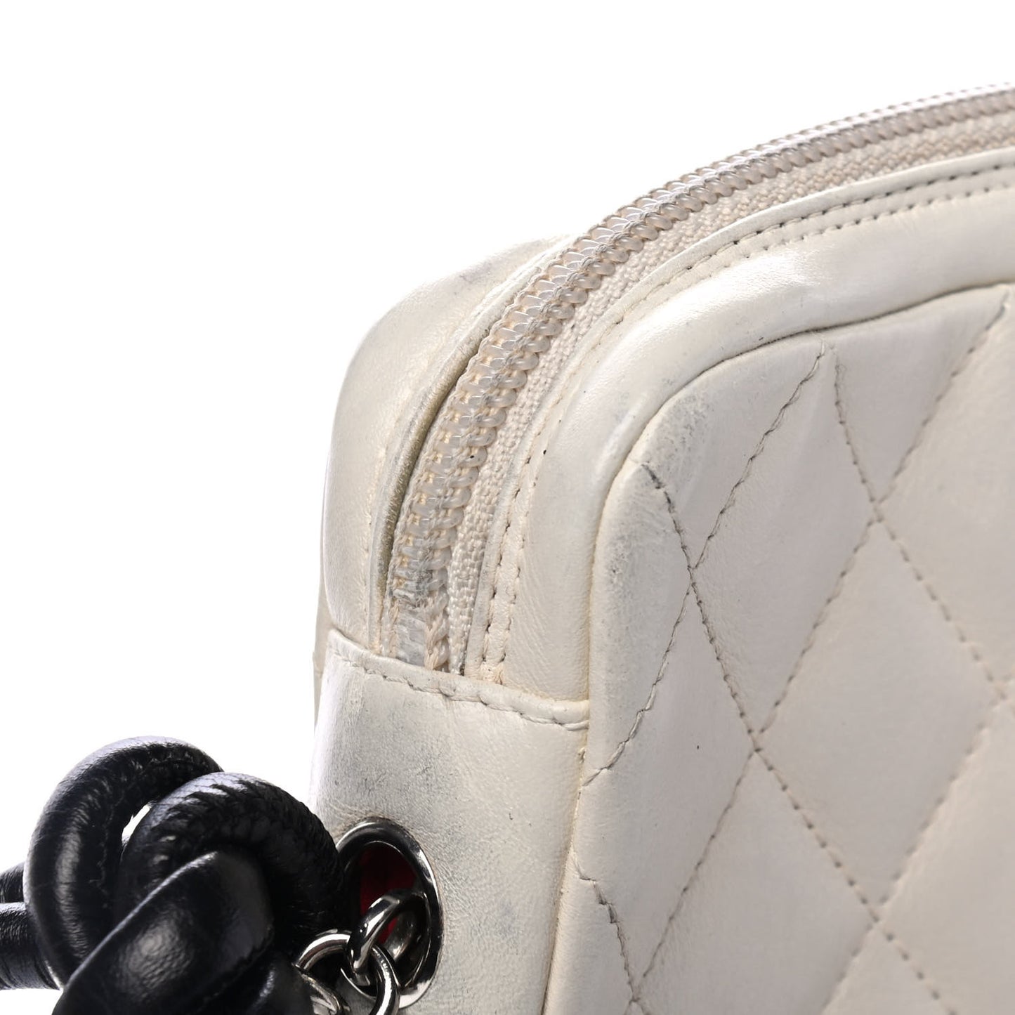 Calfskin Quilted Medium Cambon Messenger Black White