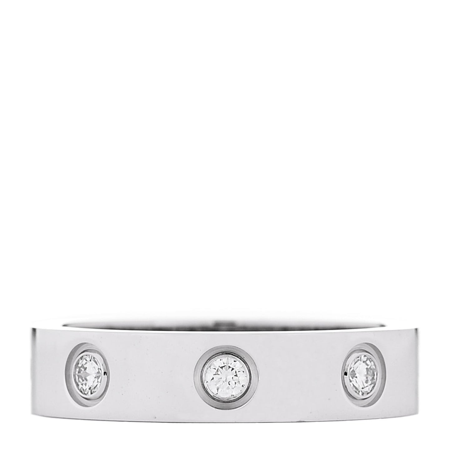 18K White Gold 8 Diamond 4mm Wedding Band LOVE Ring 47 4