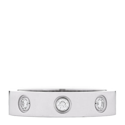Cartier 18K White Gold 8 Diamond 4mm Wedding Band LOVE Ring 47 4 3 of 4