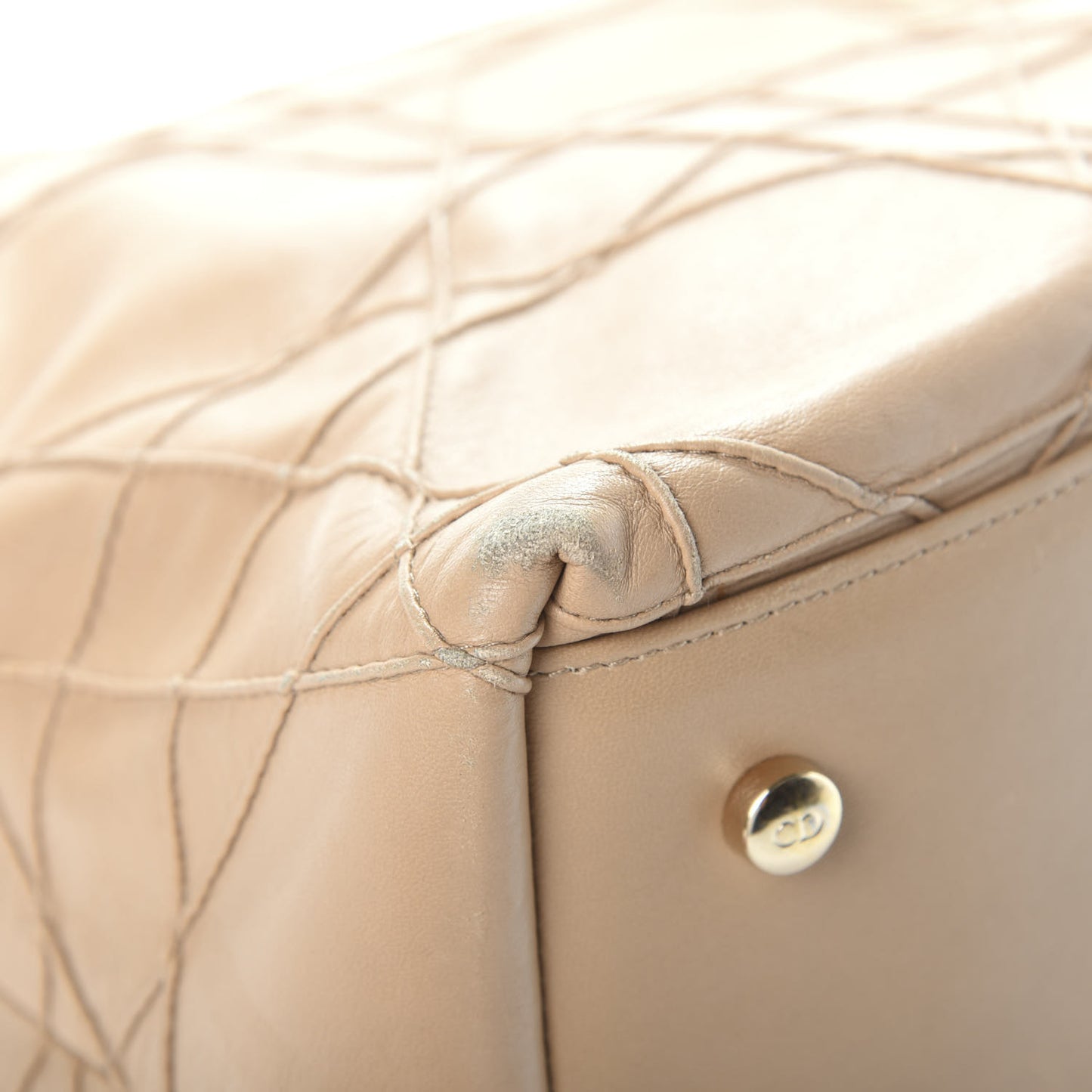 Lambskin Cannage Medium Granville Tote Beige
