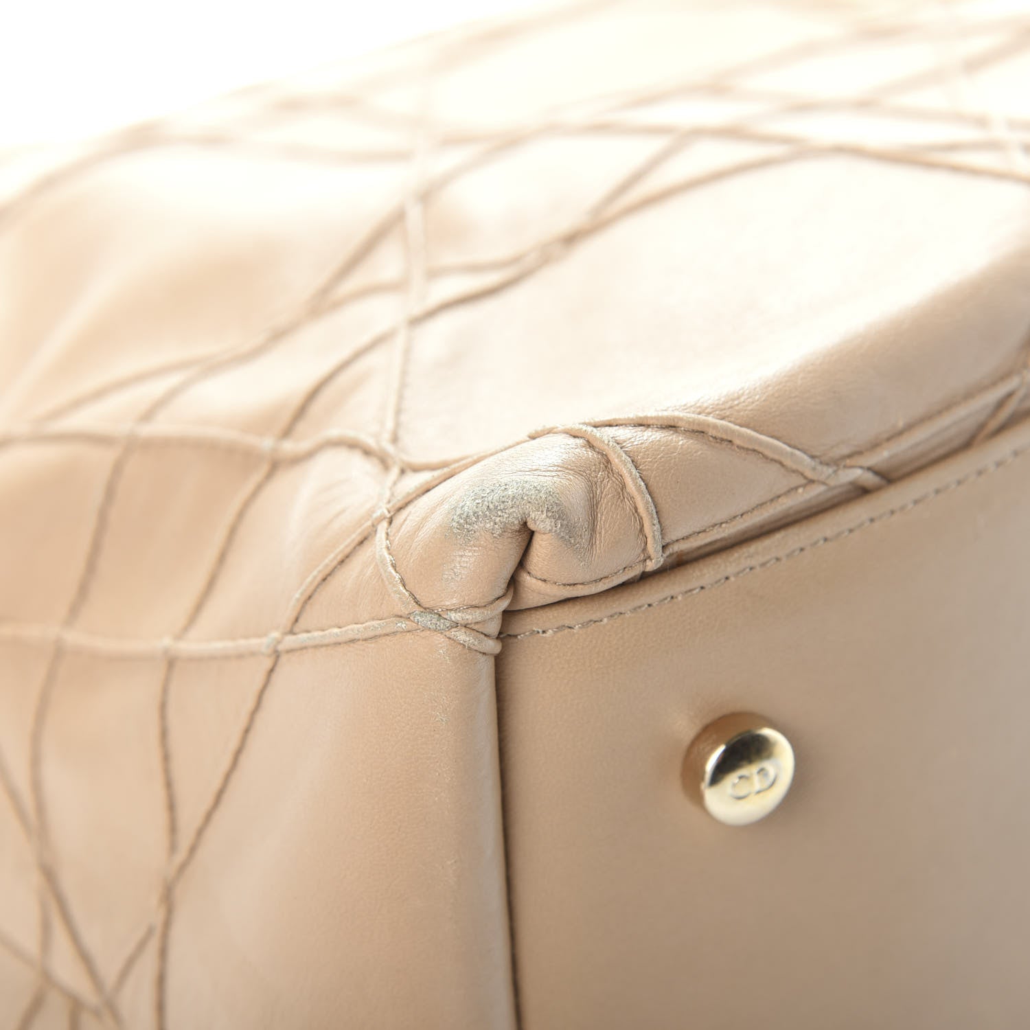 Christian Dior Lambskin Cannage Medium Granville Tote Beige 17 of 20