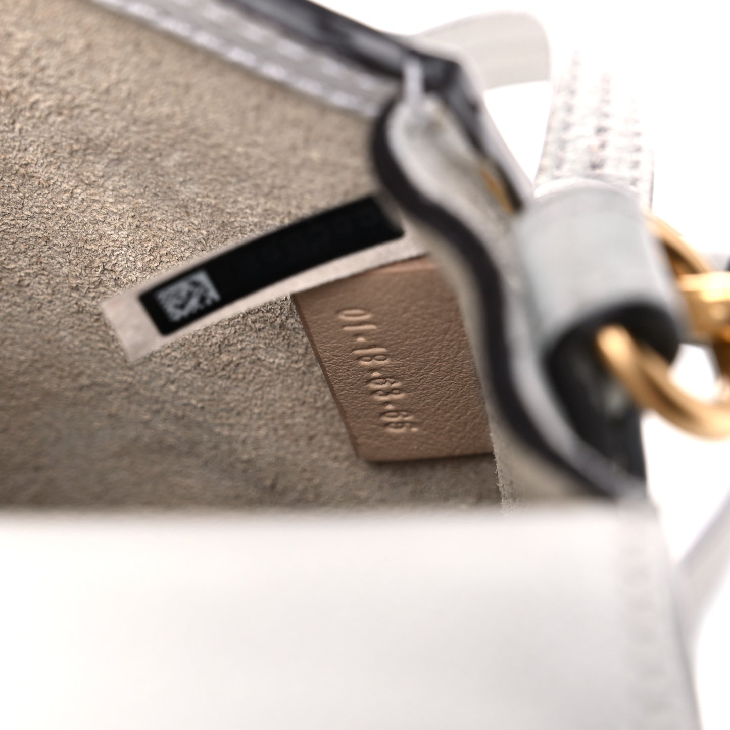 Calfskin Suede Small Nile Bracelet Bag Airy Grey