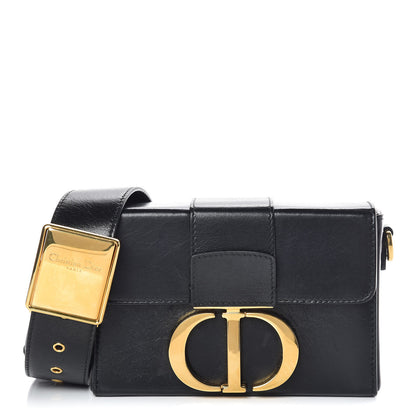 Christian Dior Crackled Lambskin 30 Montaigne Box Bag Black 1 of 12