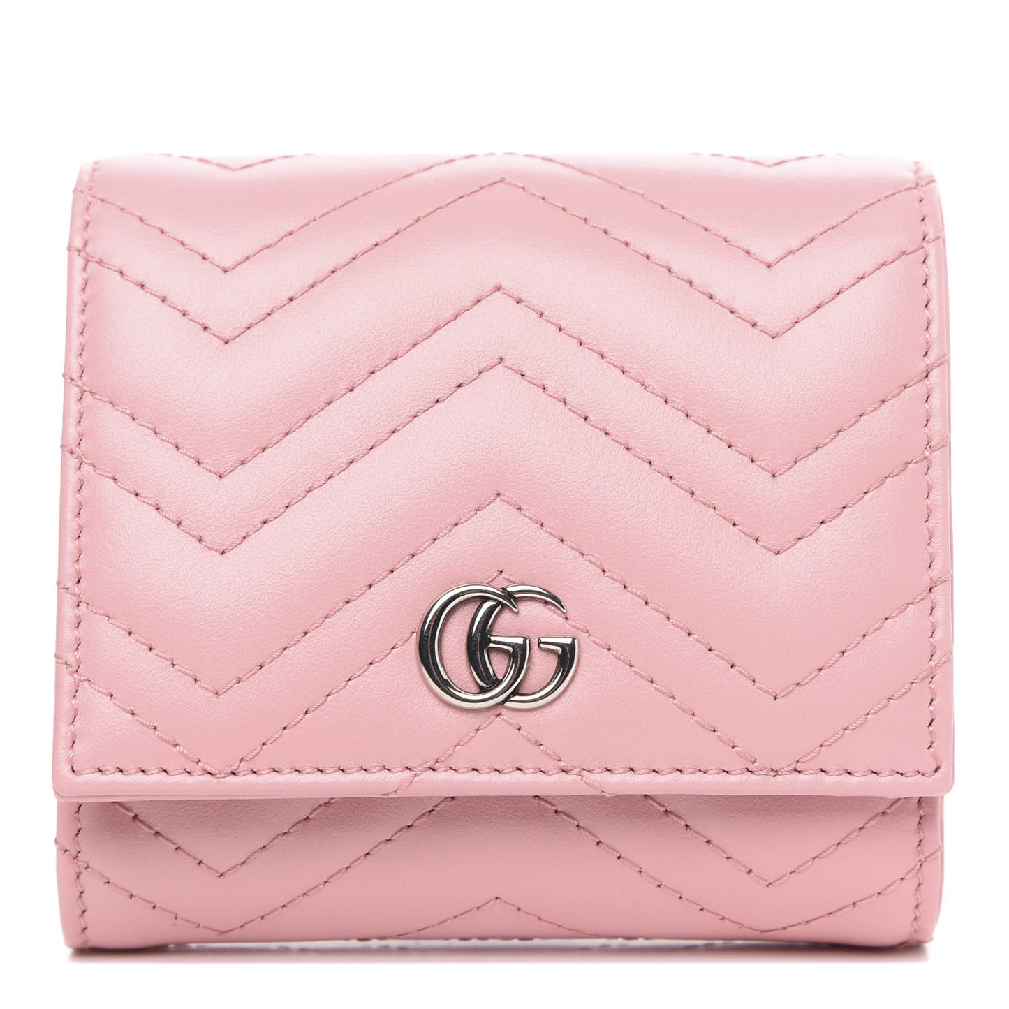 Calfskin Matelasse GG Marmont Medium Wallet Wild Rose