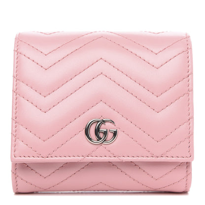 Gucci Calfskin Matelasse GG Marmont Medium Wallet Wild Rose 1 of 7
