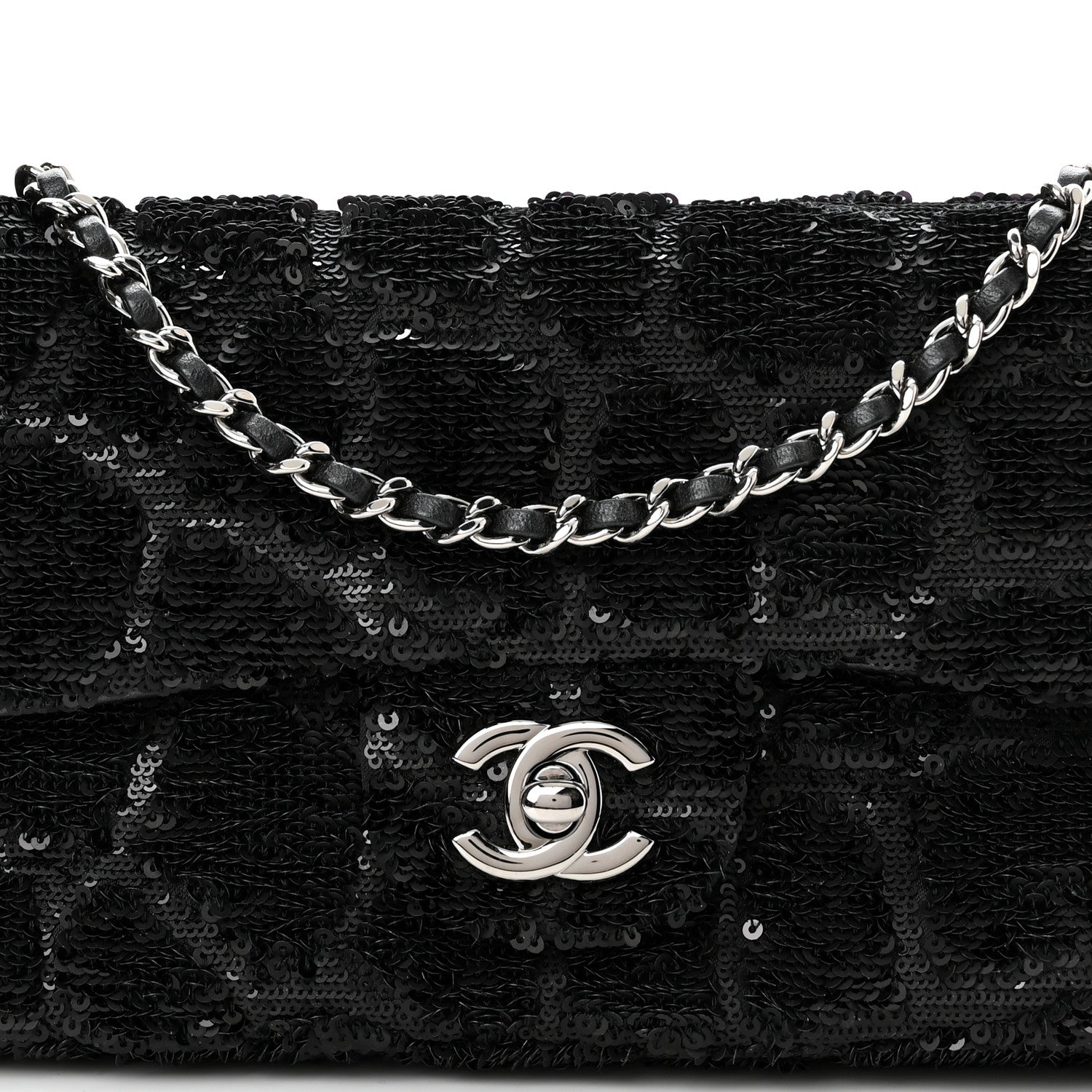 Chanel Sequin Single Flap Black 8 of 10