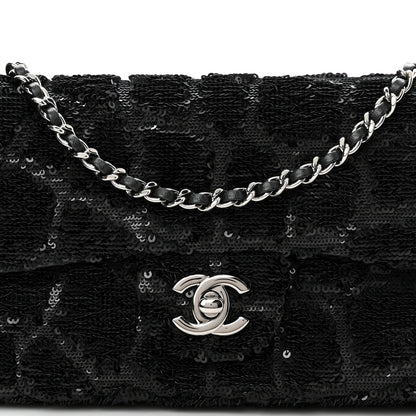 Chanel Sequin Single Flap Black 8 of 10