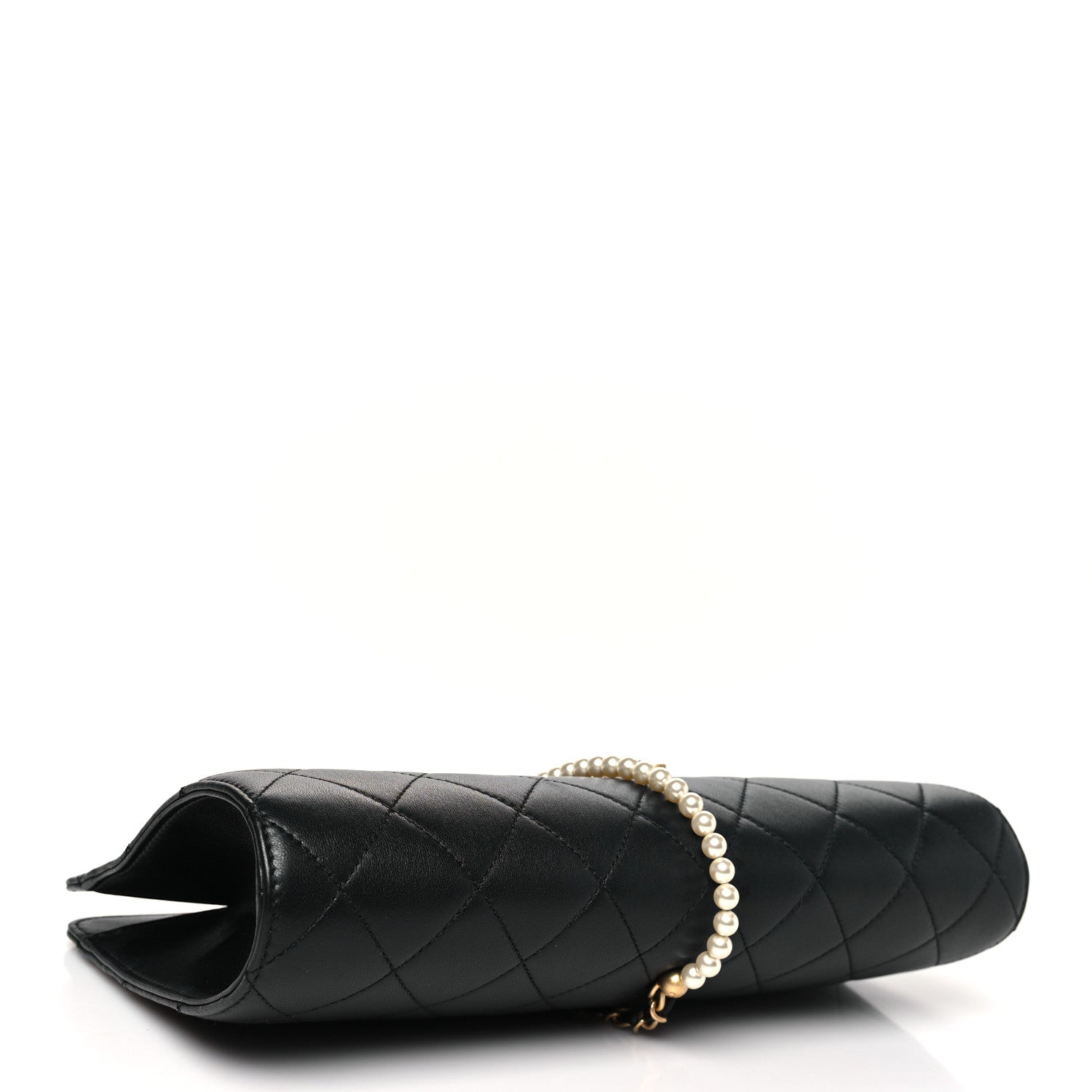 Chanel Lambskin Quilted Pearl Clutch Black 4 of 8