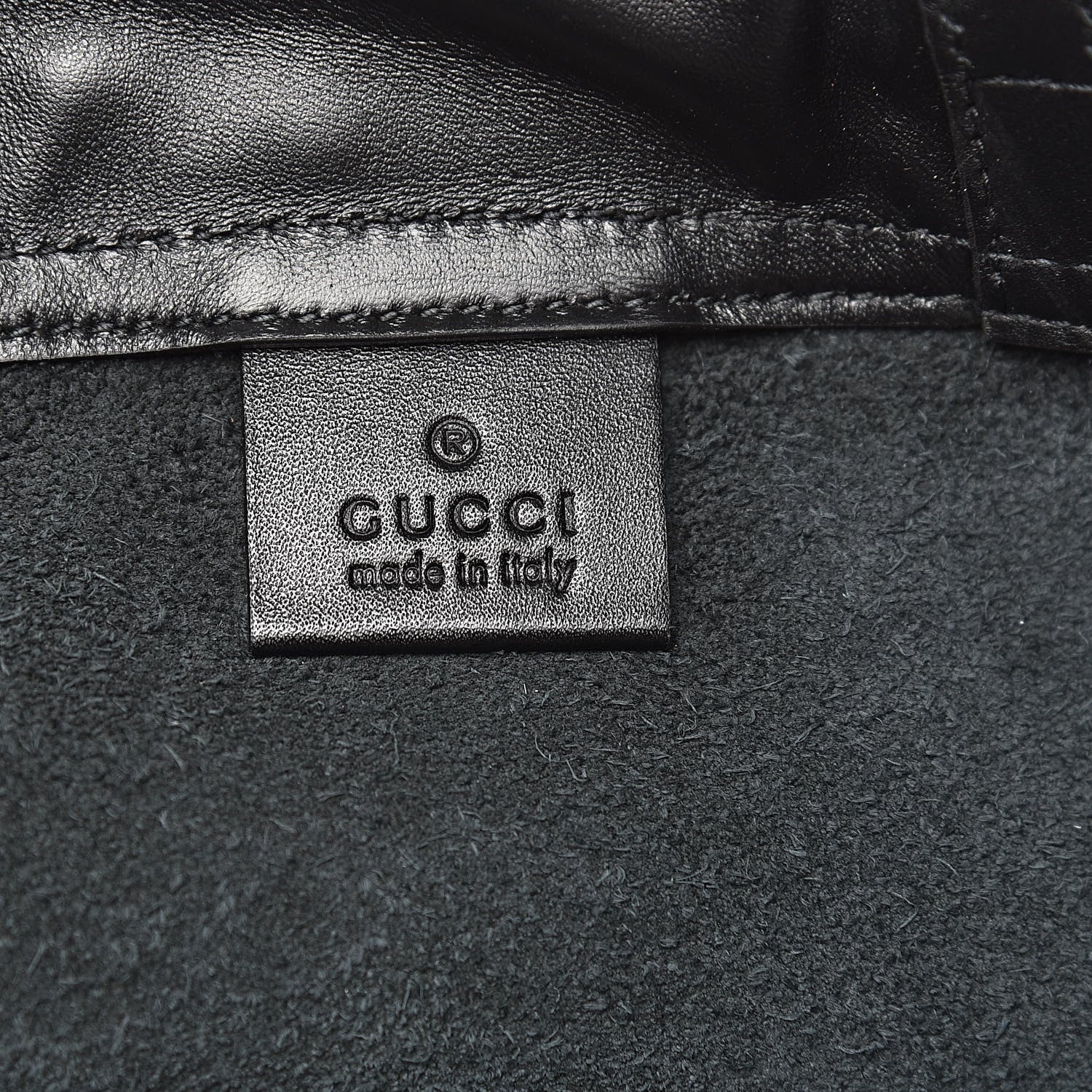 Gucci Calfskin Logo Drawstring Backpack Black 7 of 12