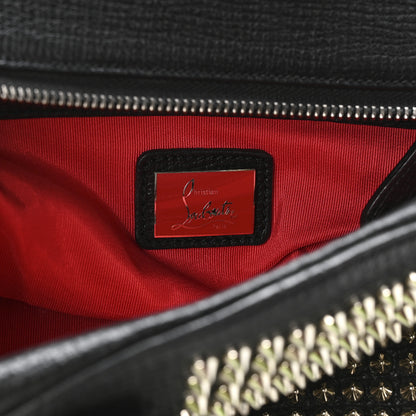 Christian Louboutin Grained Calfskin Studded Panettone Bowling Bag Black 6 of 10