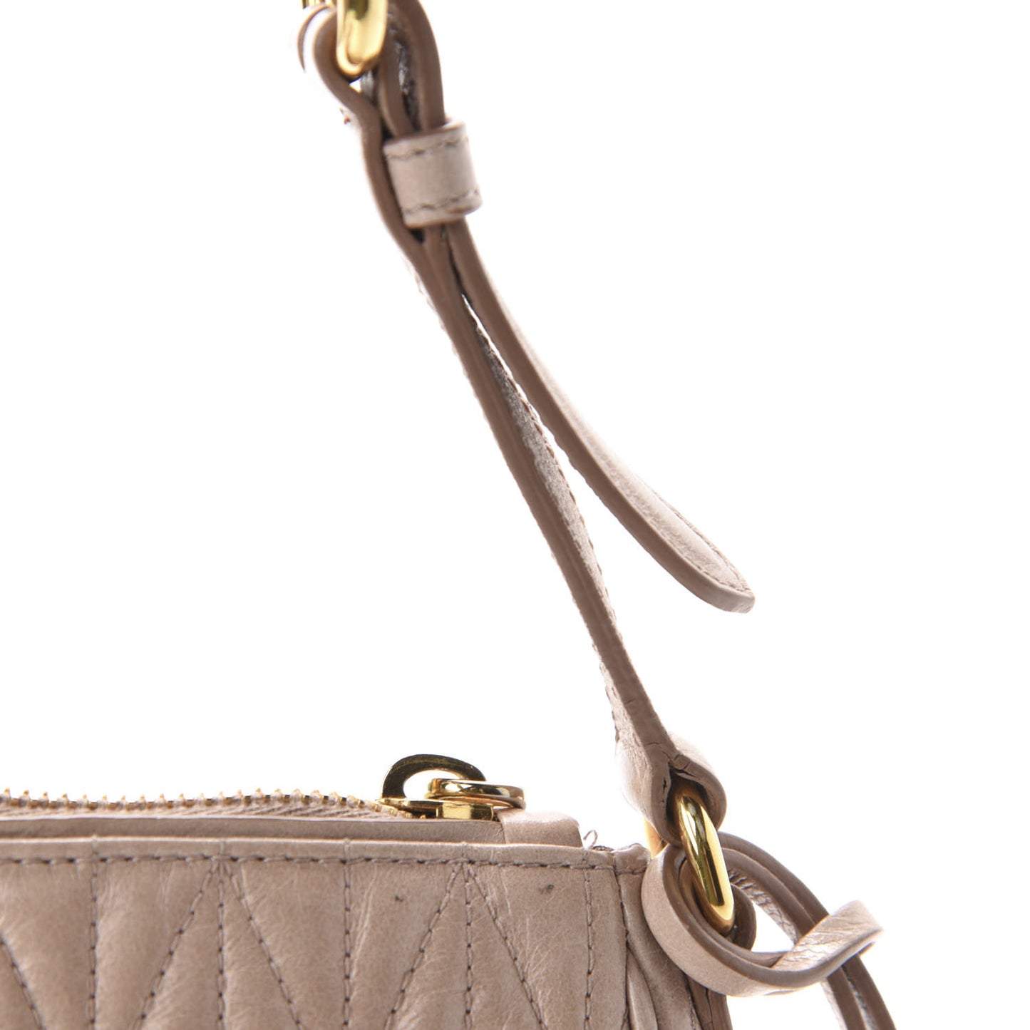 Nappa Matelasse Zip Shoulder Bag Cammeo