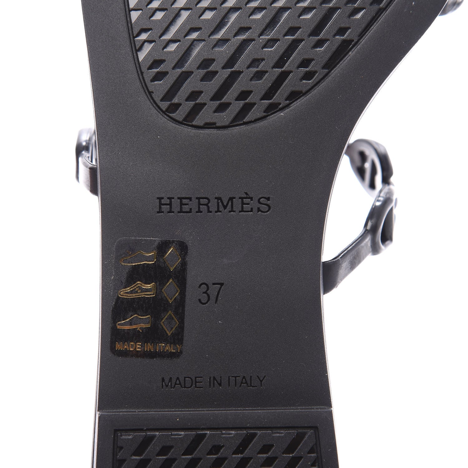 Hermes Rubber Chaine d'Ancre Rivage Sandals 37 Black 9 of 10