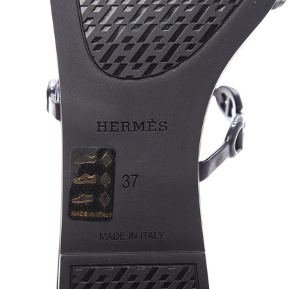 Hermes Rubber Chaine d'Ancre Rivage Sandals 37 Black 9 of 10