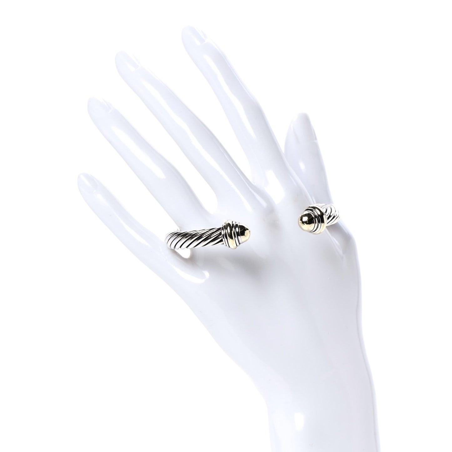 Sterling Silver 14K Yellow Gold 7mm Cable Classics Bracelet