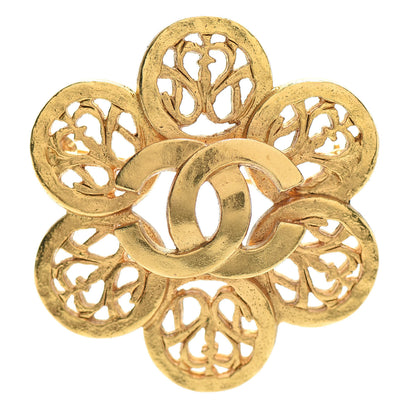 Chanel CC Flower Brooch Gold 1 of 5