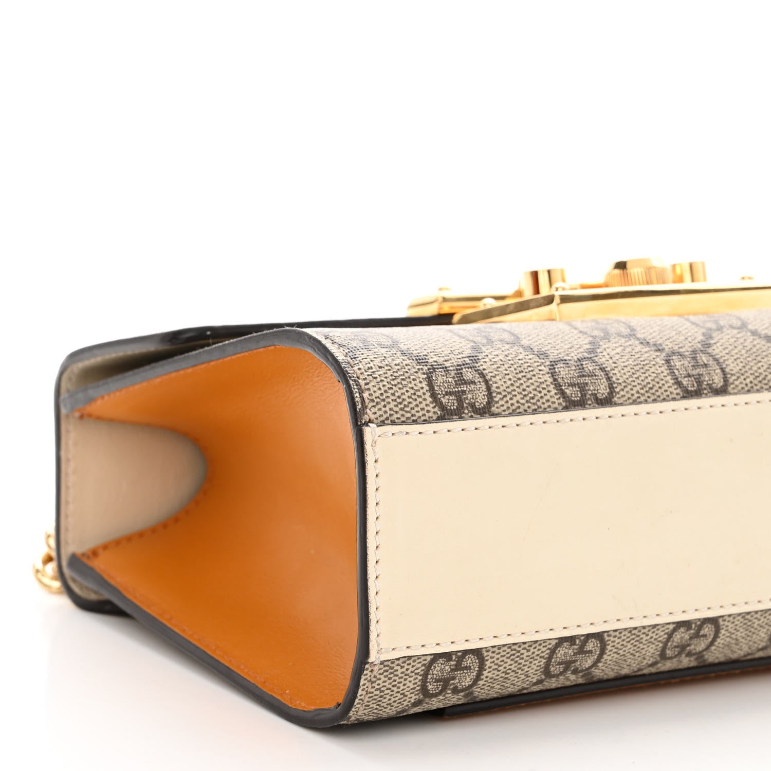 Gucci GG Supreme Monogram Calfskin Small Padlock Shoulder Bag Beige Mystic White Sun Oil 9 of 10
