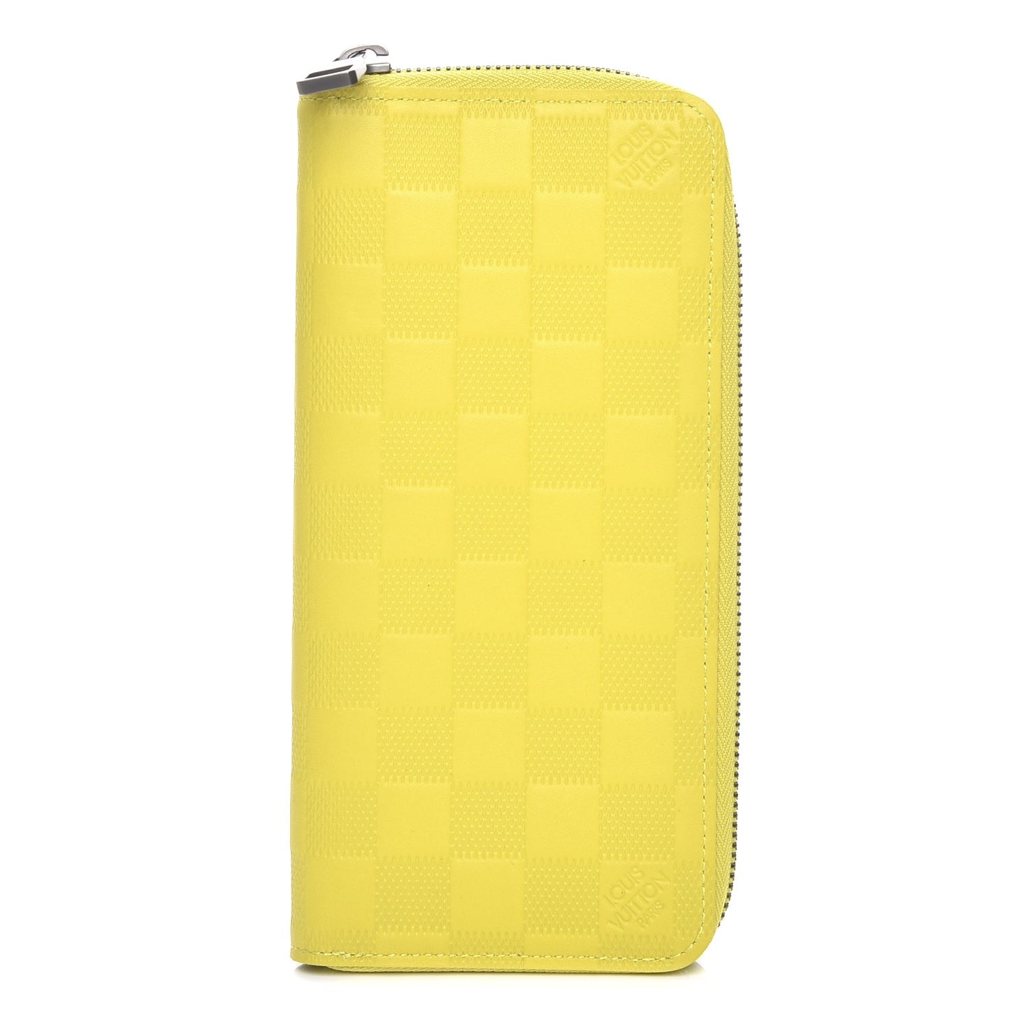 Damier Infini Zippy Vertical Wallet Vert Acide