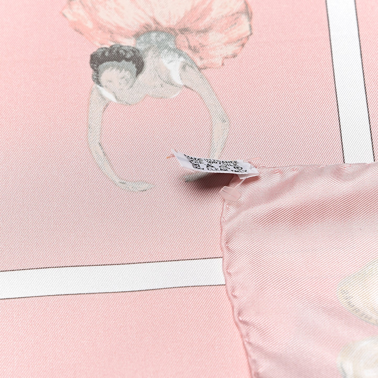 Silk La Danse Du Cheval Scarf 90 Rose Sable Blanc