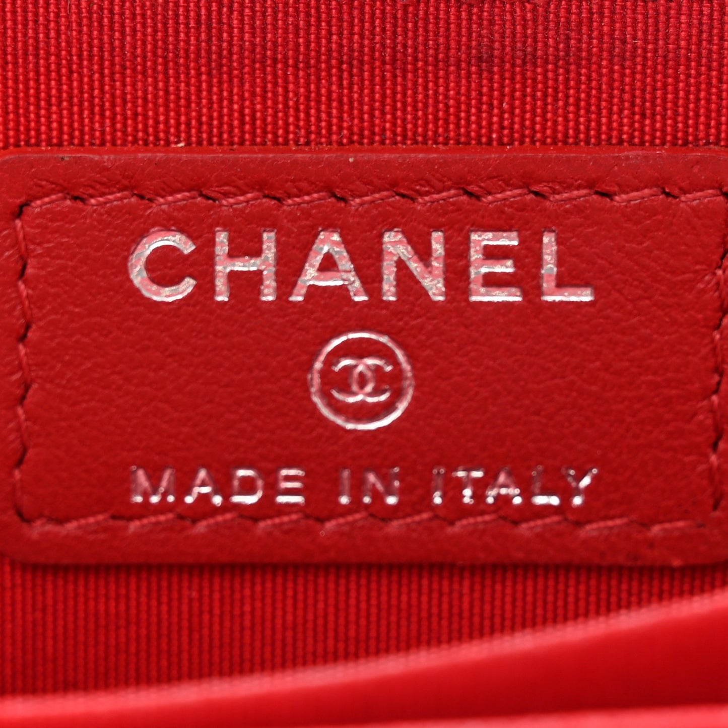 Lambskin Quilted Crossing Zip Around Coin Purse Red