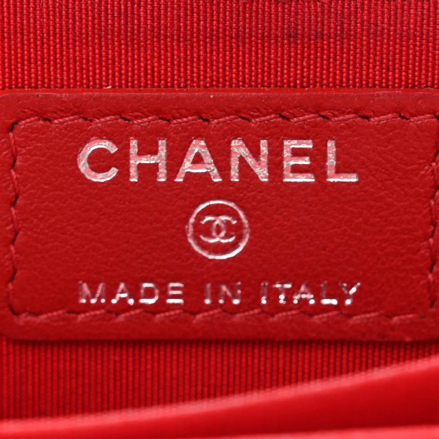 Chanel Lambskin Quilted Crossing Zip Around Coin Purse Red 6 of 10