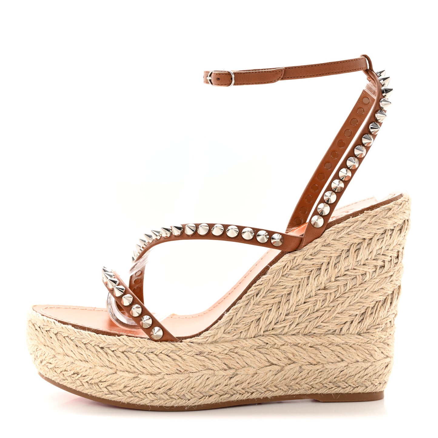 Calfskin Mafaldina 120 Wedge Sandals 41 Cuoio Natural
