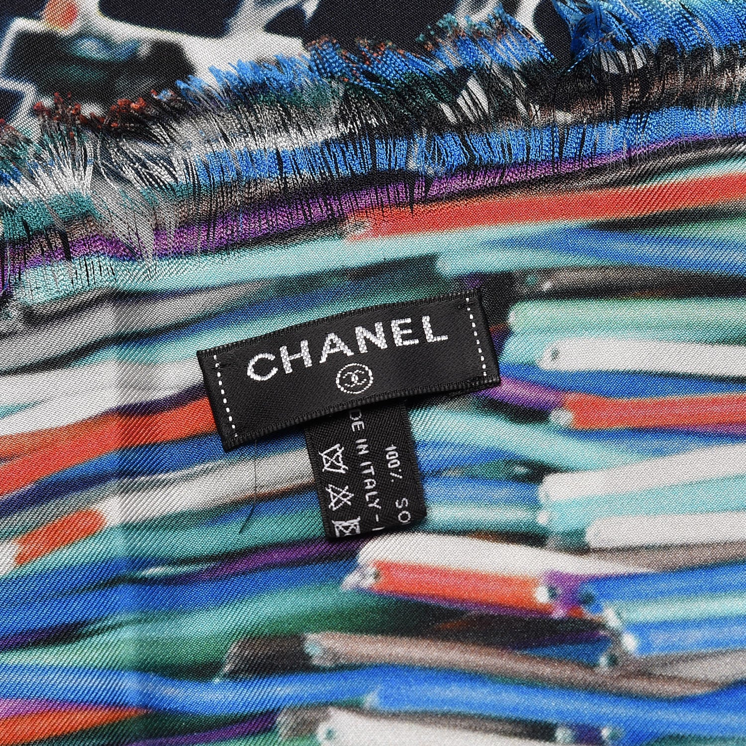 Chanel Silk Circuit Board Data Scarf Multicolor 5 of 6