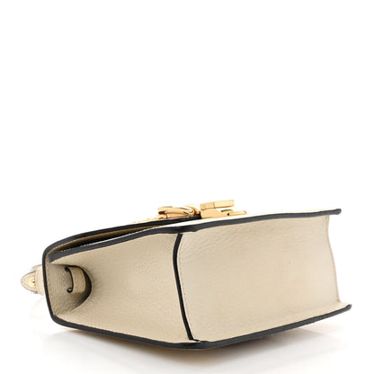 Gucci Textured Calfskin Bee Star Print Mini Sylvie Top Handle Bag Mystic White 4 of 17
