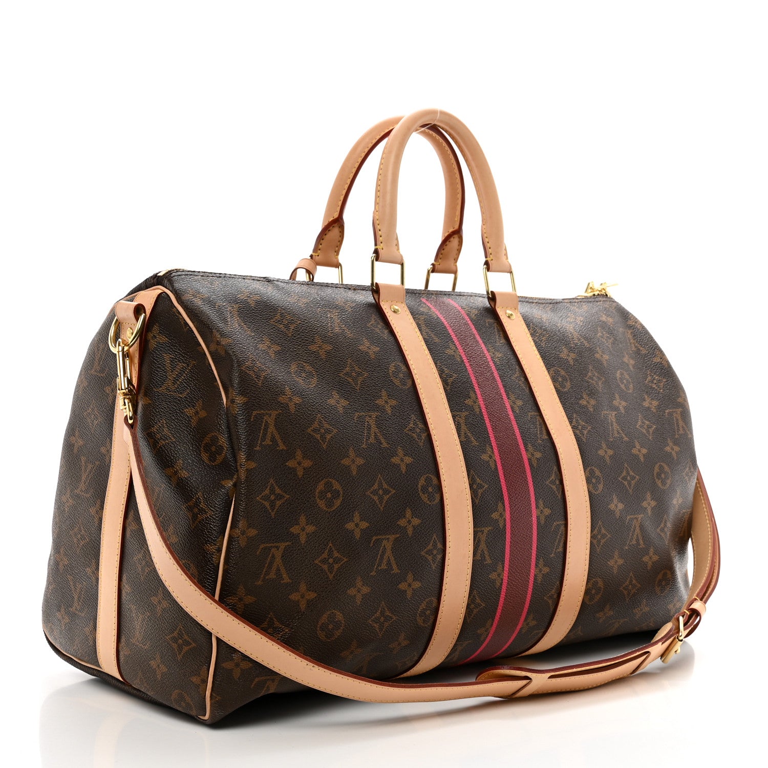 Louis Vuitton Monogram My LV Heritage Keepall Bandouliere 45 Fuchsia Rouge 2 of 10