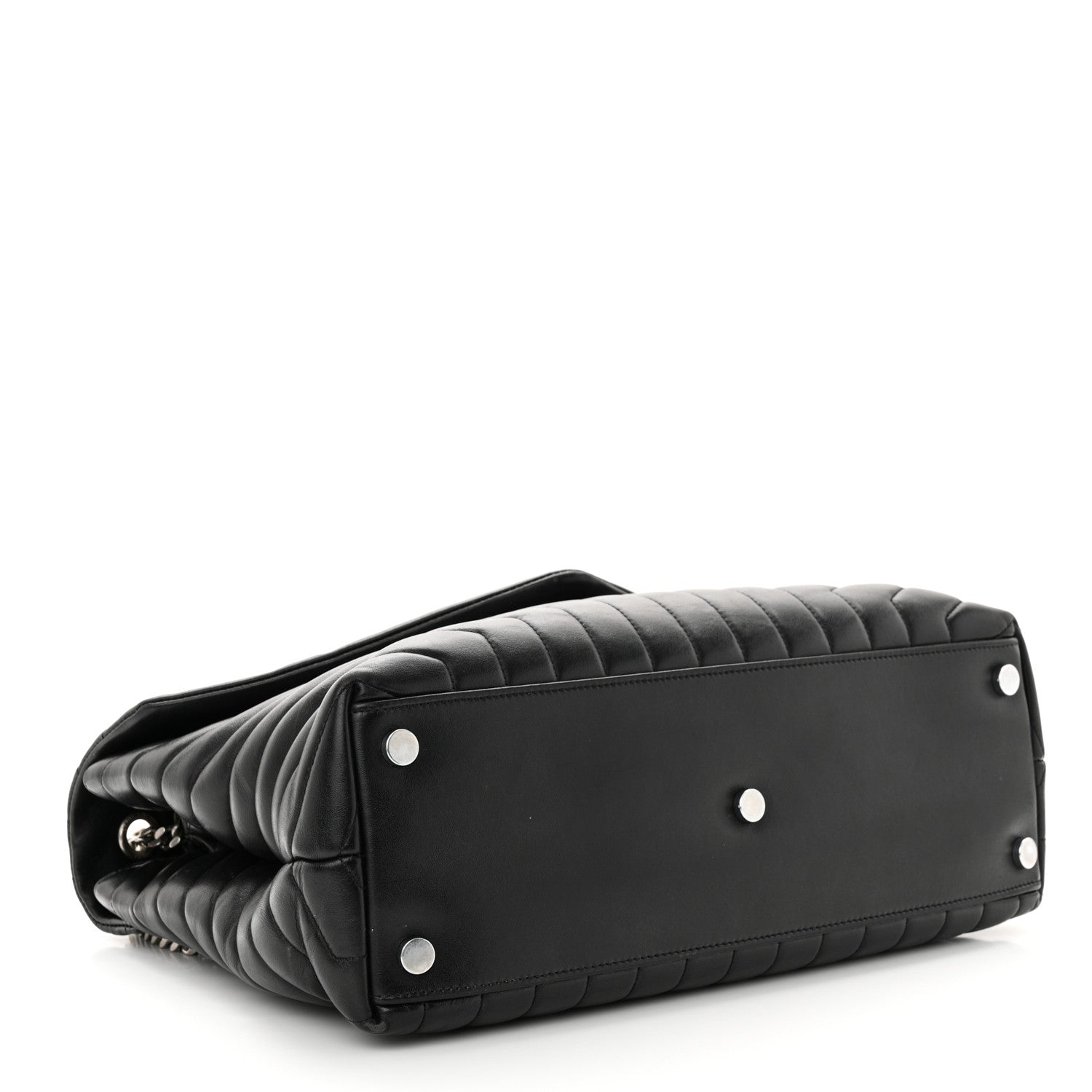 Saint Laurent Calfskin Y Quilted Monogram Large Loulou Chain Satchel Black 4 of 14