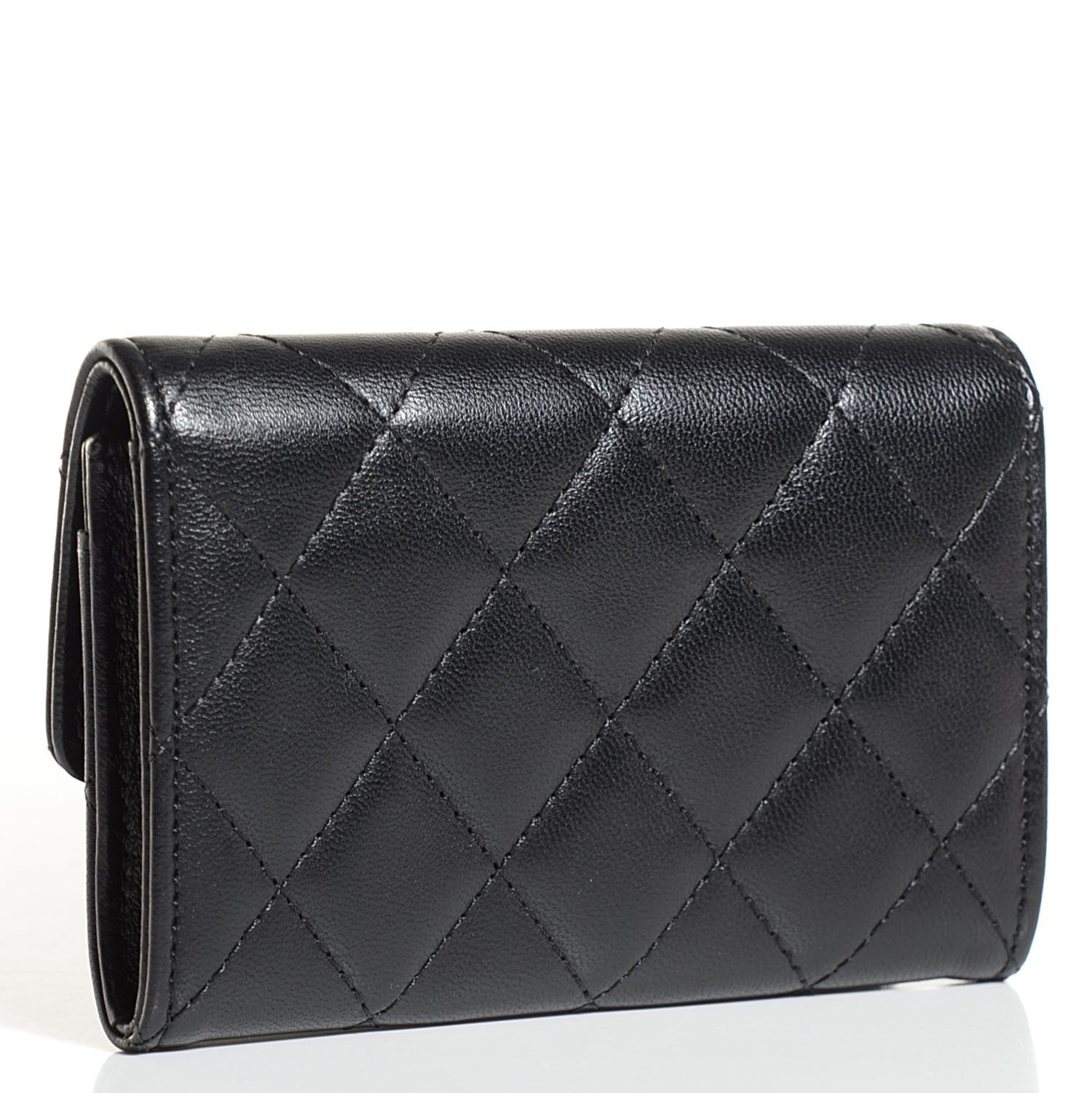 Chanel Lambskin Quilted Flap Card Holder Black 3 of 9