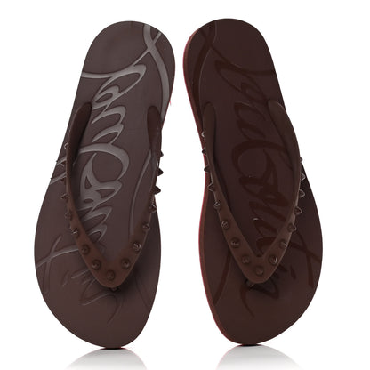 Christian Louboutin Rubber Spike Loubi Donna Flip Flop 41 Nude 5 of 9