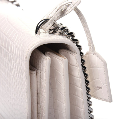 Saint Laurent Calfskin Crocodile Embossed Medium Monogram Sunset Blanc Vintage 20 of 23