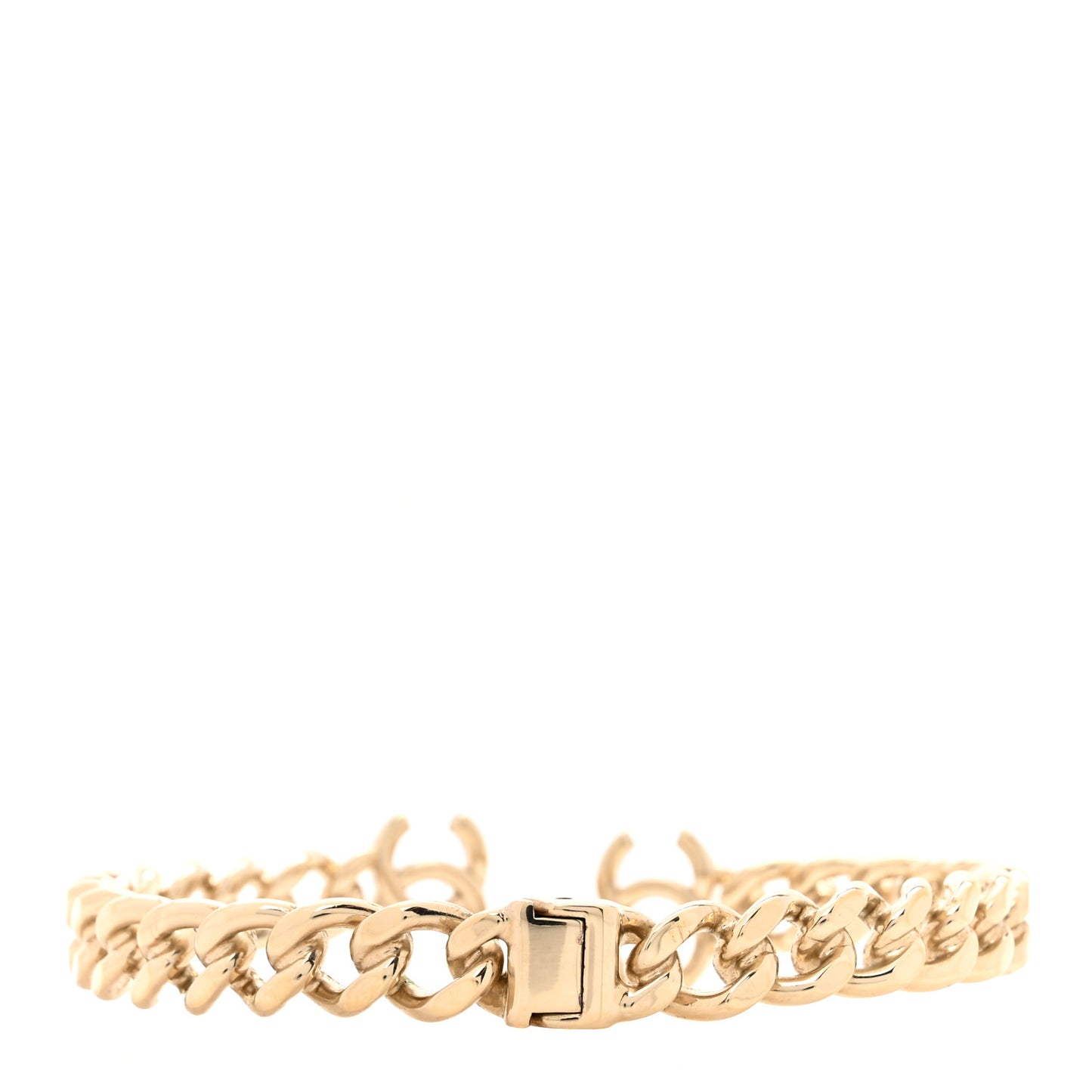 Metal CC Chain Link Choker Necklace S Gold