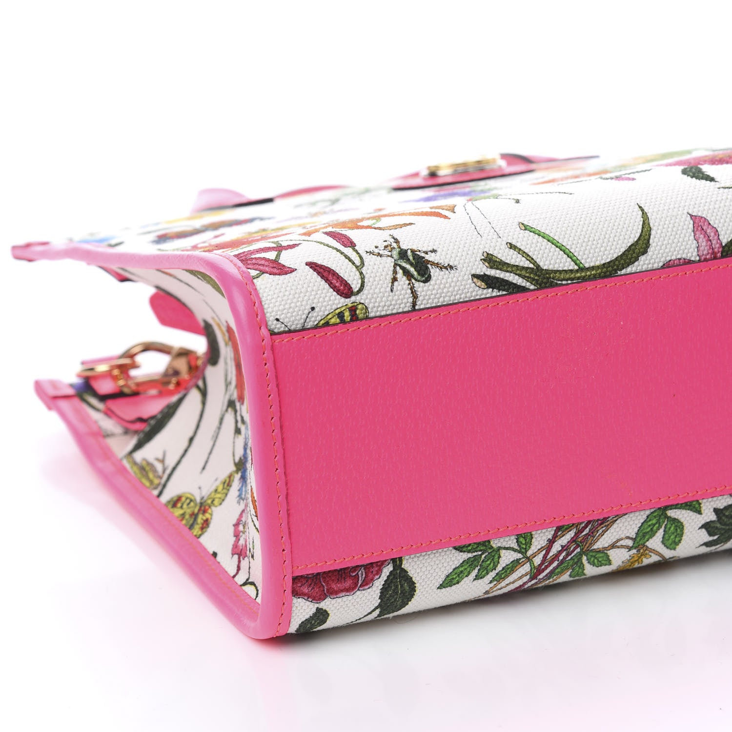 Gucci Canvas Medium Flora Tote Fuchsia 9 of 11