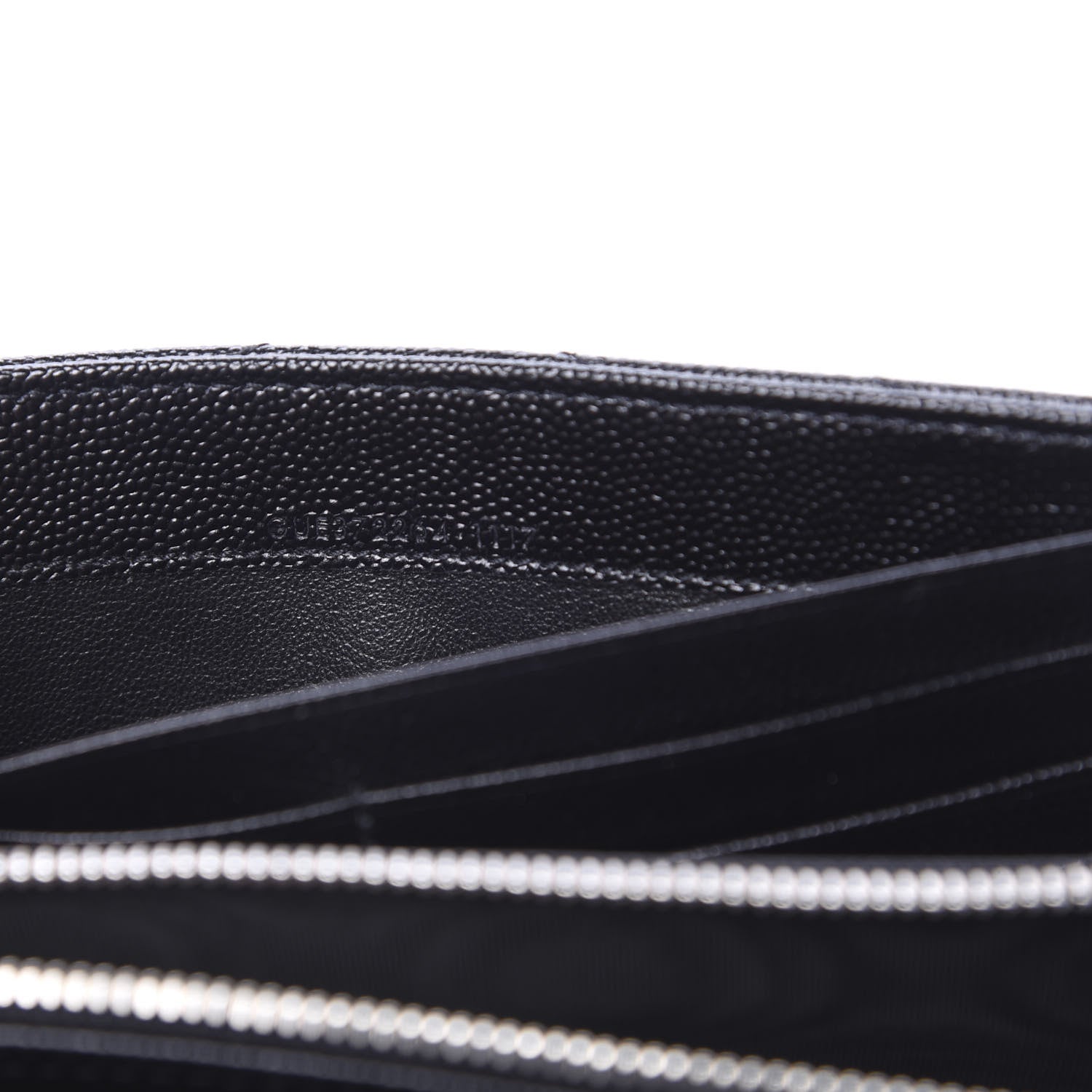 Saint Laurent Grain De Poudre Matelasse Chevron Monogram Flap Wallet Black 6 of 7