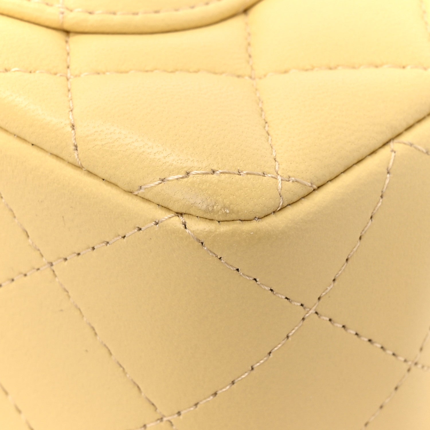 Chanel Lambskin Quilted Mini Top Handle Rectangular Flap Yellow 13 of 15