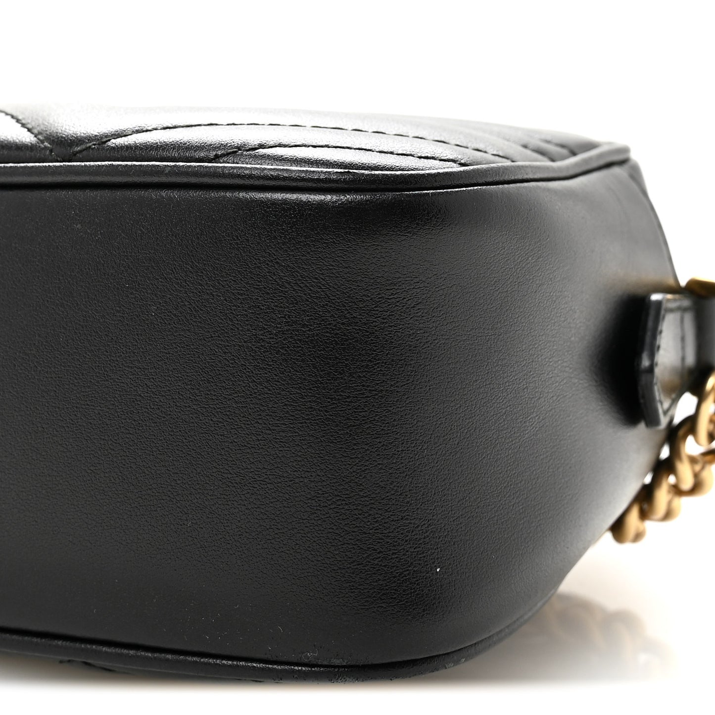 Calfskin Matelasse Small GG Marmont Chain Shoulder Bag Black