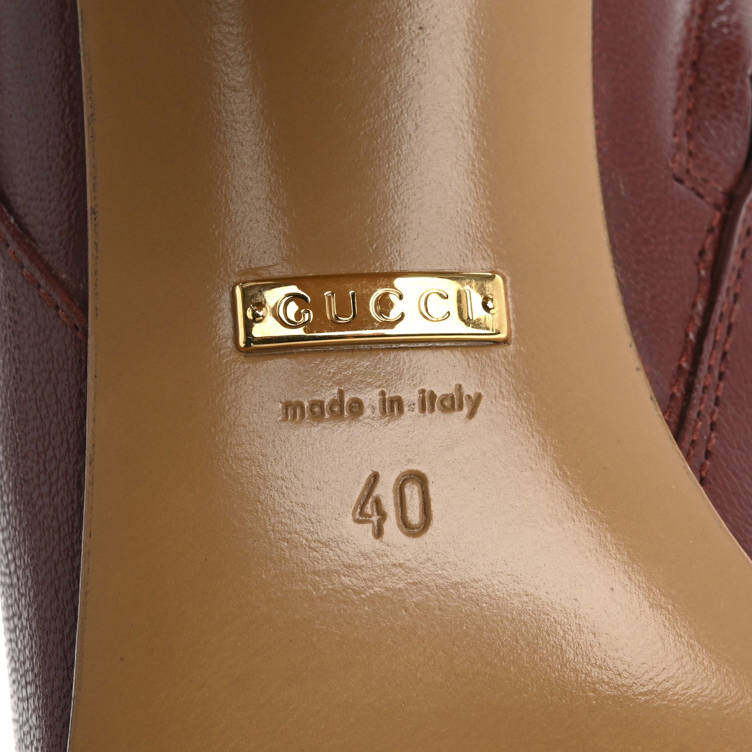 Gucci Goatskin Hills Logo Boots 40 Oatmeal Garnet 8 of 10