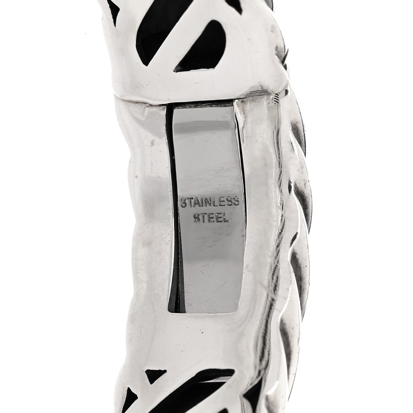 Sterling Silver Prasiolite Diamond 10mm Sculpted Cable Bracelet