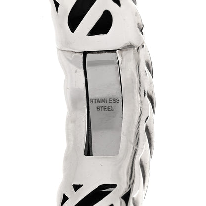 David Yurman Sterling Silver Prasiolite Diamond 10mm Sculpted Cable Bracelet 3 of 4